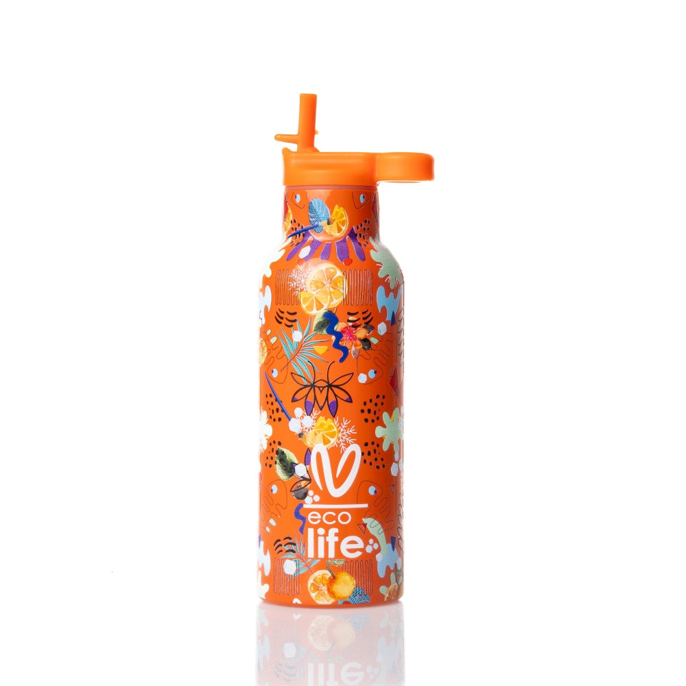 Ecolife x Vasiliki Kids Μπουκάλι Θερμός με Καλαμάκι - 500ml