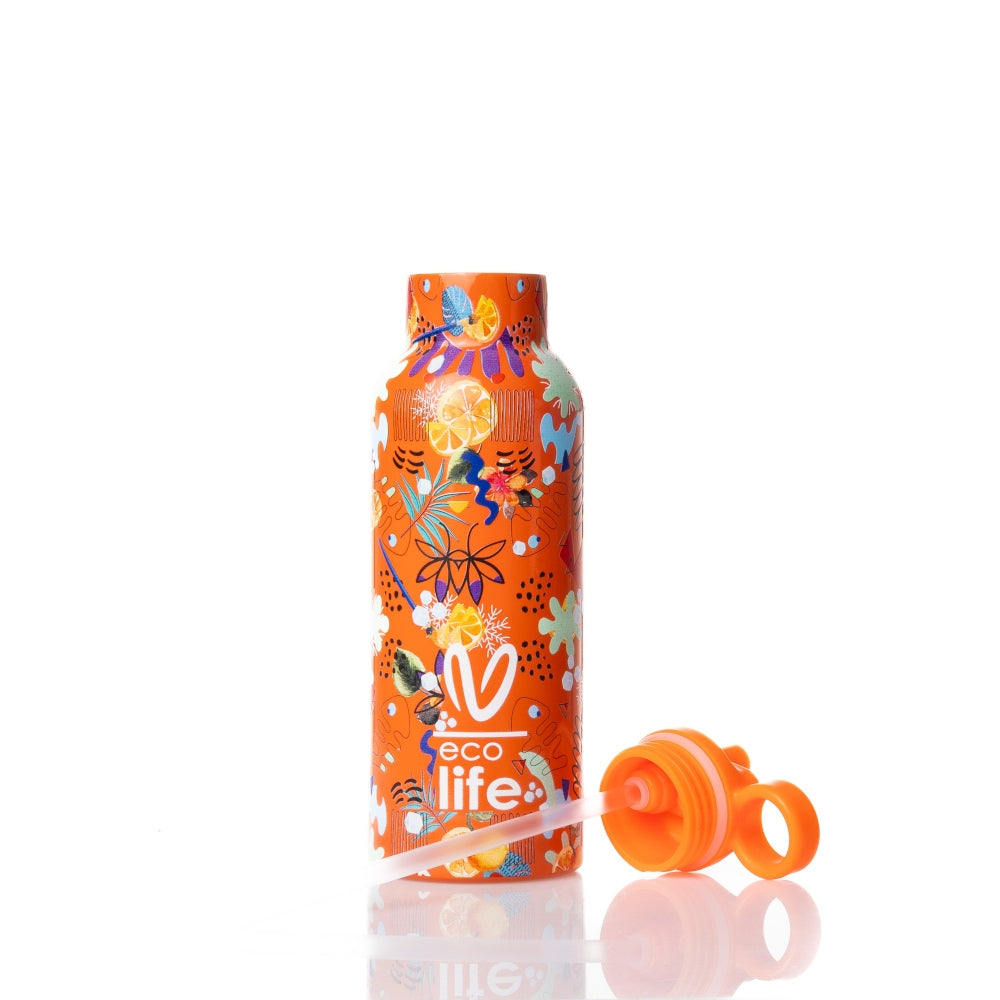 Ecolife x Vasiliki Kids Μπουκάλι Θερμός με Καλαμάκι - 500ml