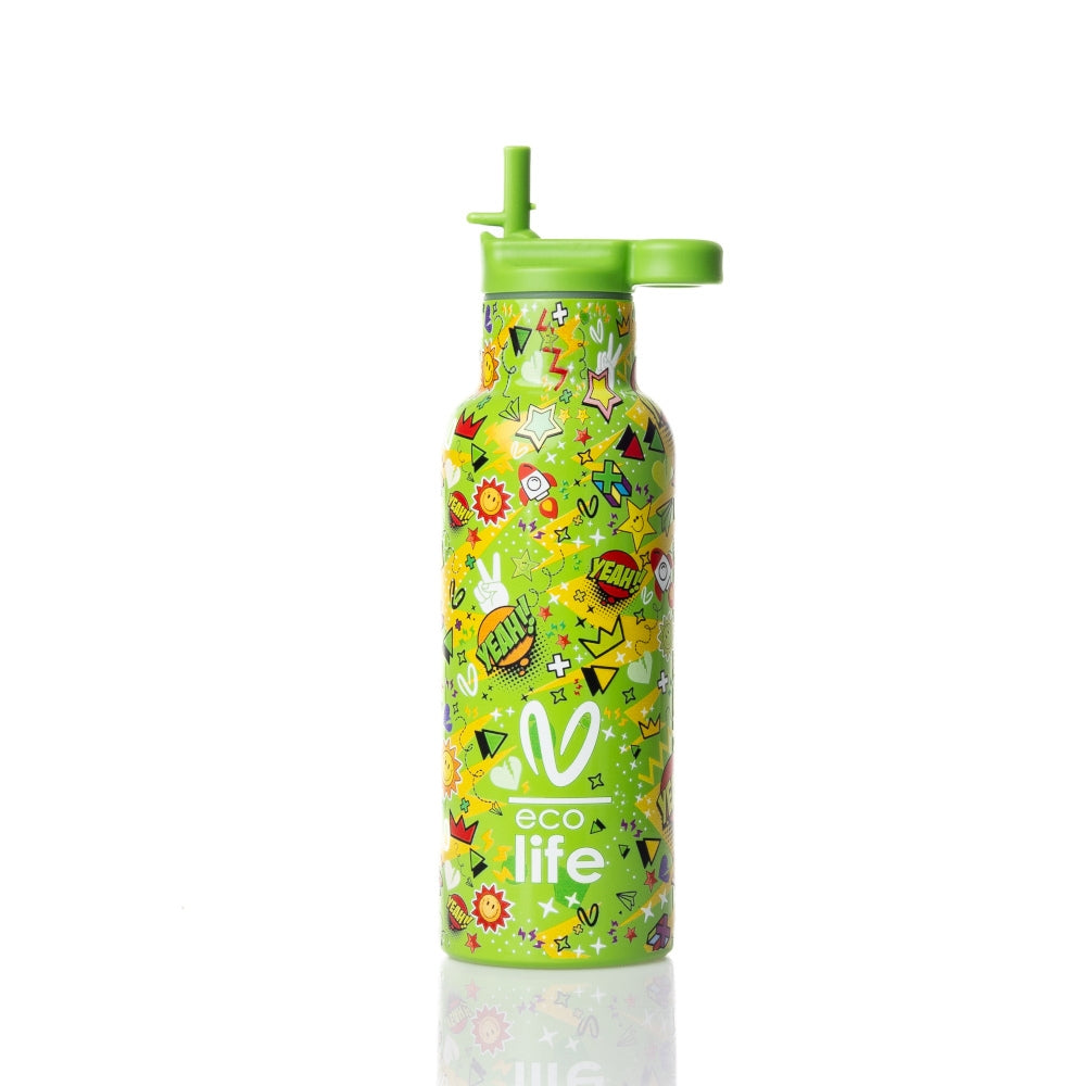 Ecolife x Vasiliki Kids Μπουκάλι Θερμός με Καλαμάκι - 500ml