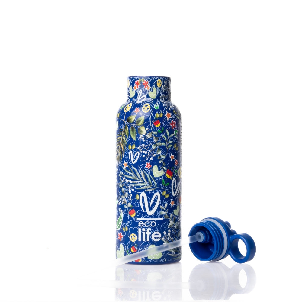 Ecolife x Vasiliki Kids Μπουκάλι Θερμός με Καλαμάκι - 500ml