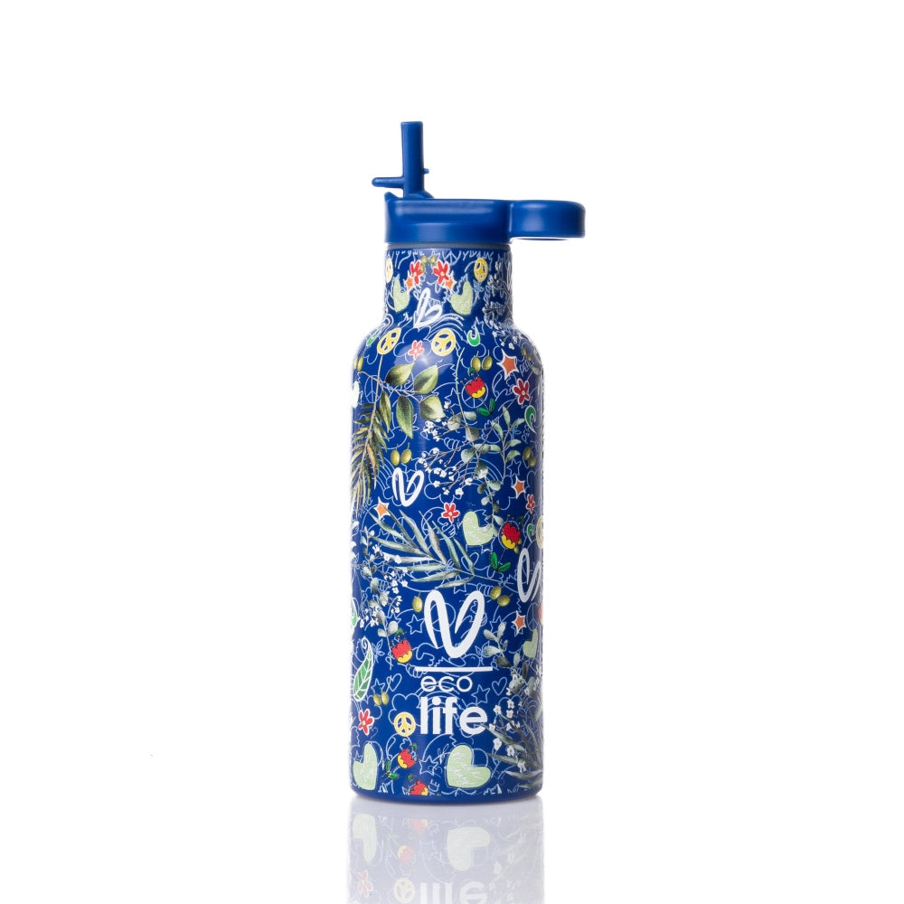 Ecolife x Vasiliki Kids Μπουκάλι Θερμός με Καλαμάκι - 500ml